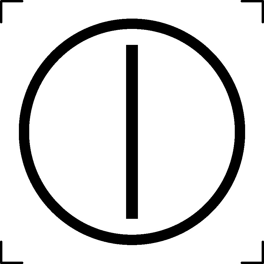 Символ IEC 60417-5180 (2003-02). Форма знака нуля. The Tenth circle. Speed graphic symbol.